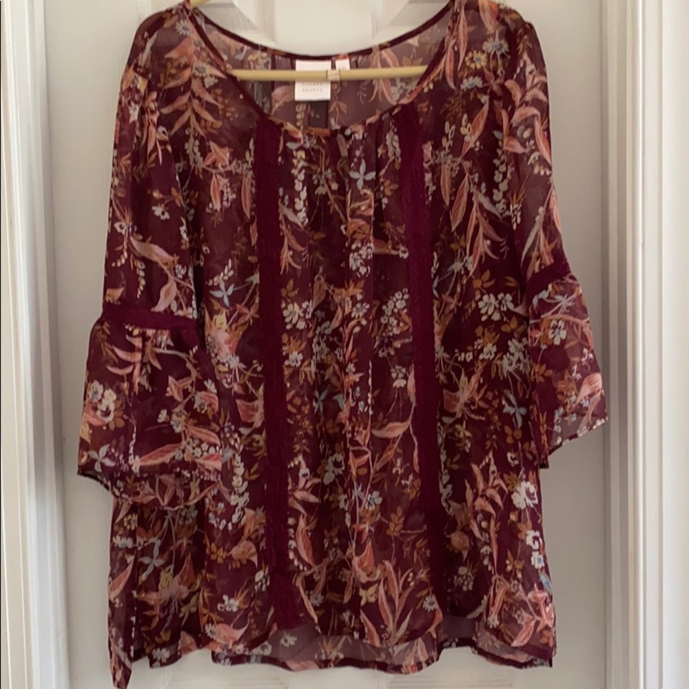 Floral sheer women’s top